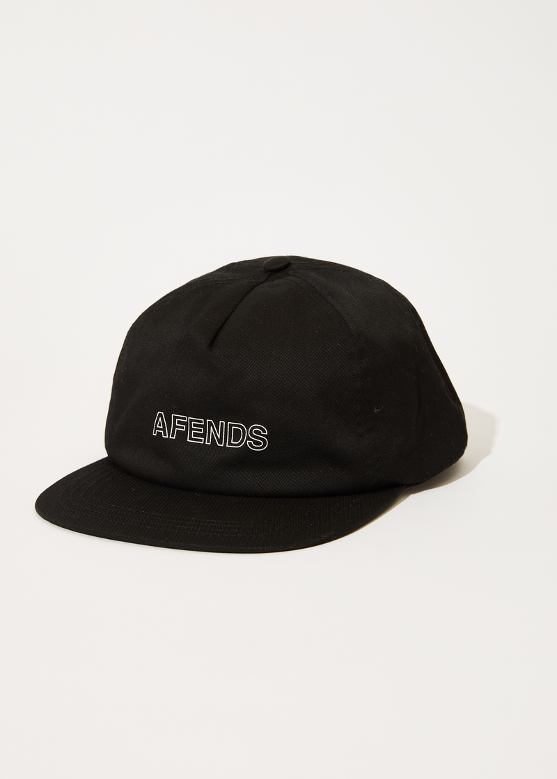 AFENDS Unisex Outline - 5 Panel Cap - Black