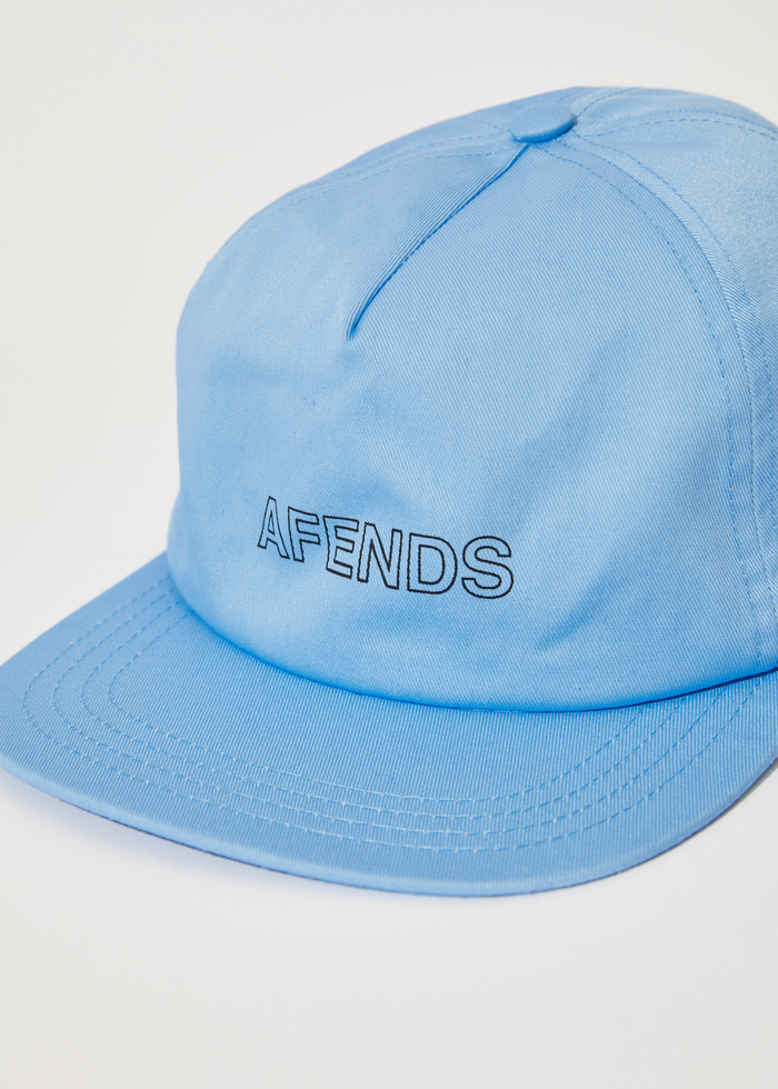Afends Unisex Outline Recycled - Recycled 5 Panel Cap - Sky Blue - Streetwear - Sustainable Fashion