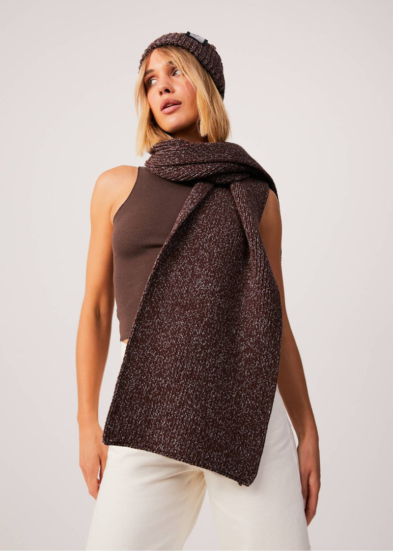 Afends Unisex Solace - Organic Knitted Scarf - Coffee