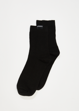 Afends Womens The Essential - Hemp Rib Socks - Black - Afends womens the essential   hemp rib socks   black   streetwear   sustainable fashion