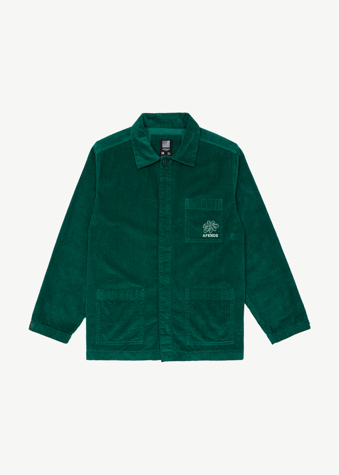 Afends Unisex Union - Corduroy Jacket - Emerald - Streetwear - Sustainable Fashion