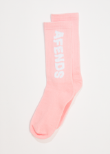 Afends Unisex Vortex - Recycled Crew Socks - Powder Pink - Afends unisex vortex   recycled crew socks   powder pink   streetwear   sustainable fashion