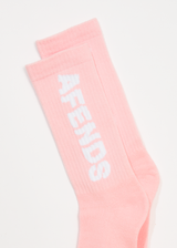 Afends Unisex Vortex - Recycled Crew Socks - Powder Pink - Afends unisex vortex   recycled crew socks   powder pink   streetwear   sustainable fashion