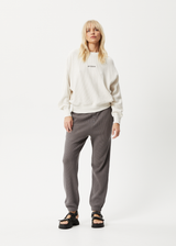 Afends Womens Ari - Waffle Crew Neck Jumper - Off White - Afends womens ari   waffle crew neck jumper   off white   streetwear   sustainable fashion