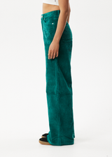 AFENDS Womens Bella - Corduroy Baggy Pant - Emerald - Afends womens bella   corduroy baggy pant   emerald   streetwear   sustainable fashion