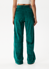 AFENDS Womens Bella - Corduroy Baggy Pant - Emerald - Afends womens bella   corduroy baggy pant   emerald   streetwear   sustainable fashion