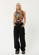 Afends Womens Boulevard - Recycled Sheer Sleeveless Top - Multi - Afends womens boulevard   recycled sheer sleeveless top   multi   streetwear   sustainable fashion