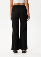 Afends Womens Birkin - Flared Pants - Black - Afends womens birkin   flared pants   black   streetwear   sustainable fashion