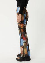 Afends Womens Boulevard - Recycled Sheer Flared Pants - Multi - Afends womens boulevard   recycled sheer flared pants   multi   streetwear   sustainable fashion