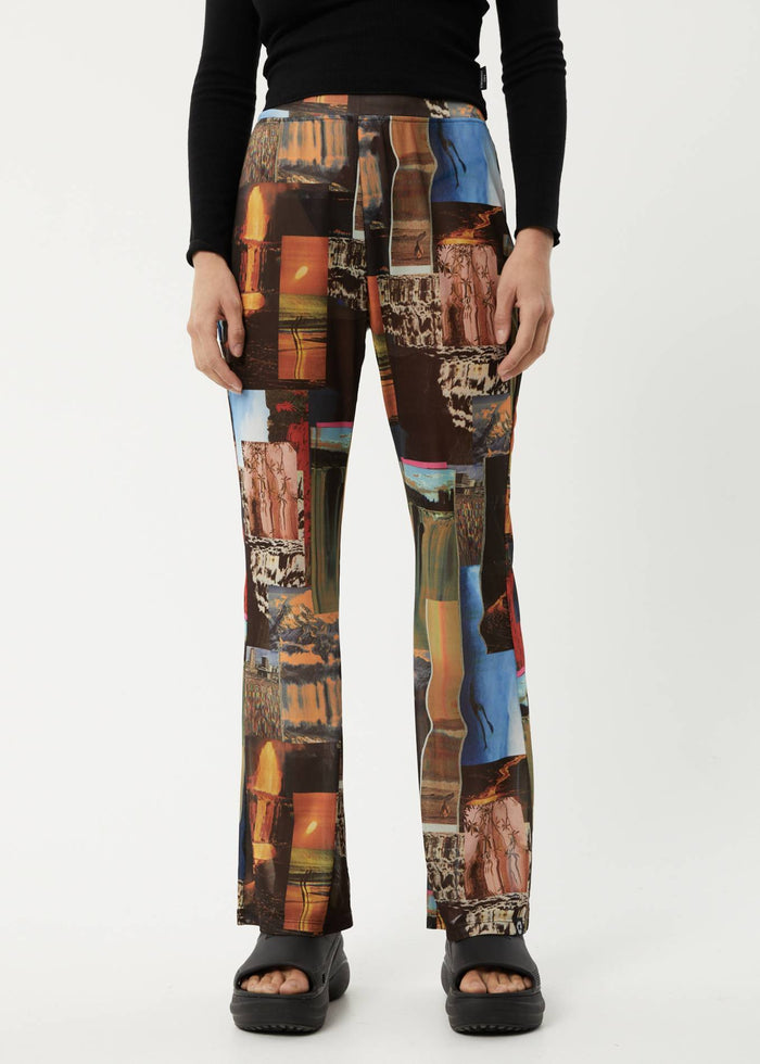 Afends Womens Boulevard - Recycled Sheer Flared Pants - Multi - Streetwear - Sustainable Fashion