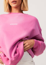 Afends Womens Boundless - Recycled Crew Neck Jumper - Bubblegum - Afends womens boundless   recycled crew neck jumper   bubblegum   streetwear   sustainable fashion