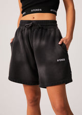 Afends Womens Boundless - Recycled Oversized Shorts - Black - Afends womens boundless   recycled oversized shorts   black   streetwear   sustainable fashion