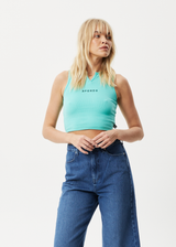 Afends Womens Boundless - Recycled Ribbed Singlet - Jade - Afends womens boundless   recycled ribbed singlet   jade   streetwear   sustainable fashion