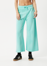Afends Womens Boundless - Recycled Wide Leg Trackpants - Worn Jade - Afends womens boundless   recycled wide leg trackpants   worn jade   streetwear   sustainable fashion