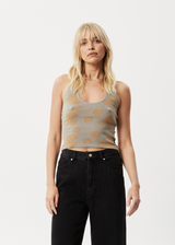 Afends Womens Clara - Knit Halter Top - Olive - Afends womens clara   knit halter top   olive   streetwear   sustainable fashion
