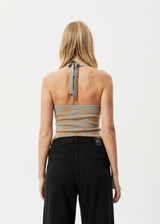 Afends Womens Clara - Knit Halter Top - Olive - Afends womens clara   knit halter top   olive   streetwear   sustainable fashion