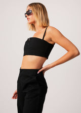 Afends Womens Cola - Recycled Panelled Crop Top - Black - Afends womens cola   recycled panelled crop top   black   streetwear   sustainable fashion