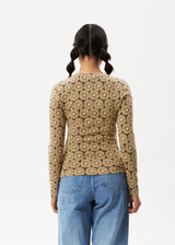 Afends Womens Daisy - Long Sleeve Cut Out Top - Toffee - Afends womens daisy   long sleeve cut out top   toffee   streetwear   sustainable fashion