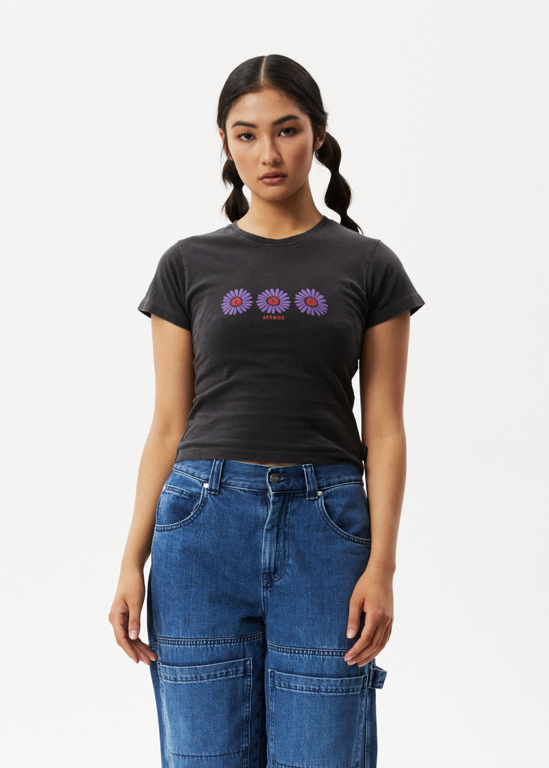 Afends Womens Daisy - Baby T-Shirt - Stone Black