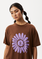 Afends Womens Daisy Slay - Oversized Graphic T-Shirt - Toffee - Afends womens daisy slay   oversized graphic t shirt   toffee   streetwear   sustainable fashion