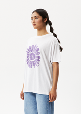 Afends Womens Daisy Slay - Oversized Graphic T-Shirt - White - Afends womens daisy slay   oversized graphic t shirt   white   streetwear   sustainable fashion
