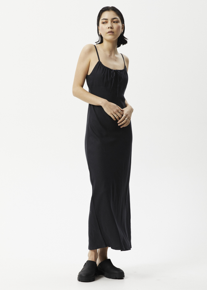 Afends Womens Dallas - Hemp Maxi Dress - Black - Streetwear - Sustainable Fashion