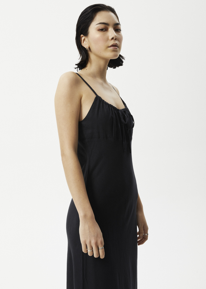 Afends Womens Dallas - Hemp Maxi Dress - Black - Streetwear - Sustainable Fashion