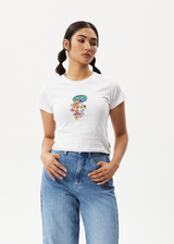 AFENDS Womens F Plastic - Baby T-Shirt - White - Afends womens f plastic   baby t shirt   white   streetwear   sustainable fashion