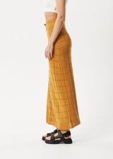Afends Womens Femme - Knit Maxi Skirt - Mustard - Afends womens femme   knit maxi skirt   mustard   streetwear   sustainable fashion