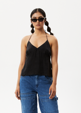 AFENDS Womens Gemma - Cupro Cami Top - Black - Afends womens gemma   cupro cami top   black   streetwear   sustainable fashion