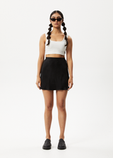 Afends Womens Gemma - Cupro Mini Skirt - Black - Afends womens gemma   cupro mini skirt   black   streetwear   sustainable fashion