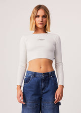 Afends Womens Harlow - Recycled Ribbed Long Sleeve Top - Off White - Afends womens harlow   recycled ribbed long sleeve top   off white   streetwear   sustainable fashion