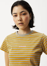Afends Womens Jain - Baby T-Shirt - Olive Stripe - Afends womens jain   baby t shirt   olive stripe   streetwear   sustainable fashion