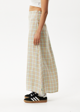 AFENDS Womens Kali - Maxi Skirt - Pistachio Check - Afends womens kali   maxi skirt   pistachio check   streetwear   sustainable fashion