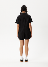 AFENDS Womens Kokomo - Hemp Playsuit - Black - Afends womens kokomo   hemp playsuit   black   streetwear   sustainable fashion