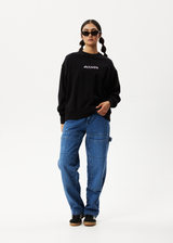 AFENDS Womens Lilah - Crew Neck Jumper - Black - Afends womens lilah   crew neck jumper   black   streetwear   sustainable fashion