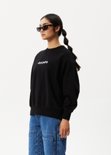 AFENDS Womens Lilah - Crew Neck Jumper - Black - Afends womens lilah   crew neck jumper   black   streetwear   sustainable fashion