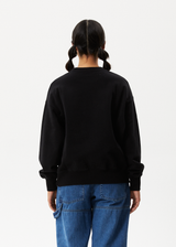 AFENDS Womens Lilah - Crew Neck Jumper - Black - Afends womens lilah   crew neck jumper   black   streetwear   sustainable fashion