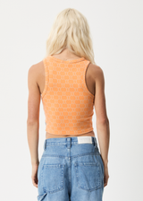 Afends Womens Lois - Recycled Cropped Singlet - Papaya - Afends womens lois   recycled cropped singlet   papaya   streetwear   sustainable fashion