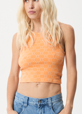 Afends Womens Lois - Recycled Cropped Singlet - Papaya - Afends womens lois   recycled cropped singlet   papaya   streetwear   sustainable fashion