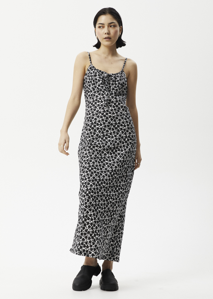 Afends Womens Madeline Dallas - Hemp Maxi Dress - Black Floral - Streetwear - Sustainable Fashion