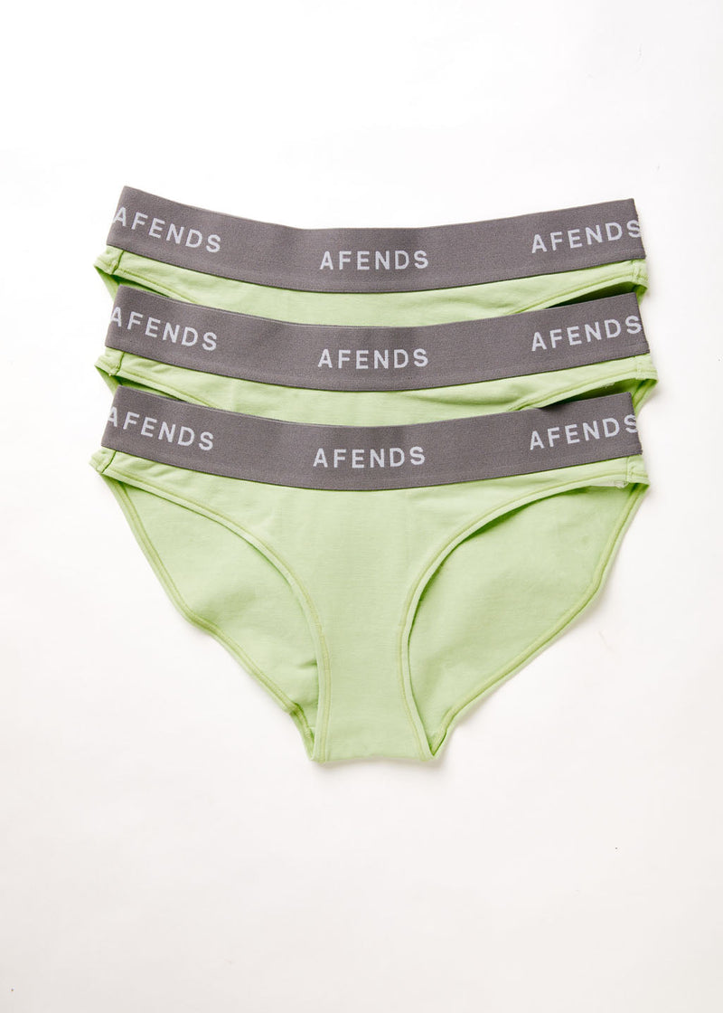 Afends Womens Molly - Hemp Bikini Briefs 3 Pack - Lime Green