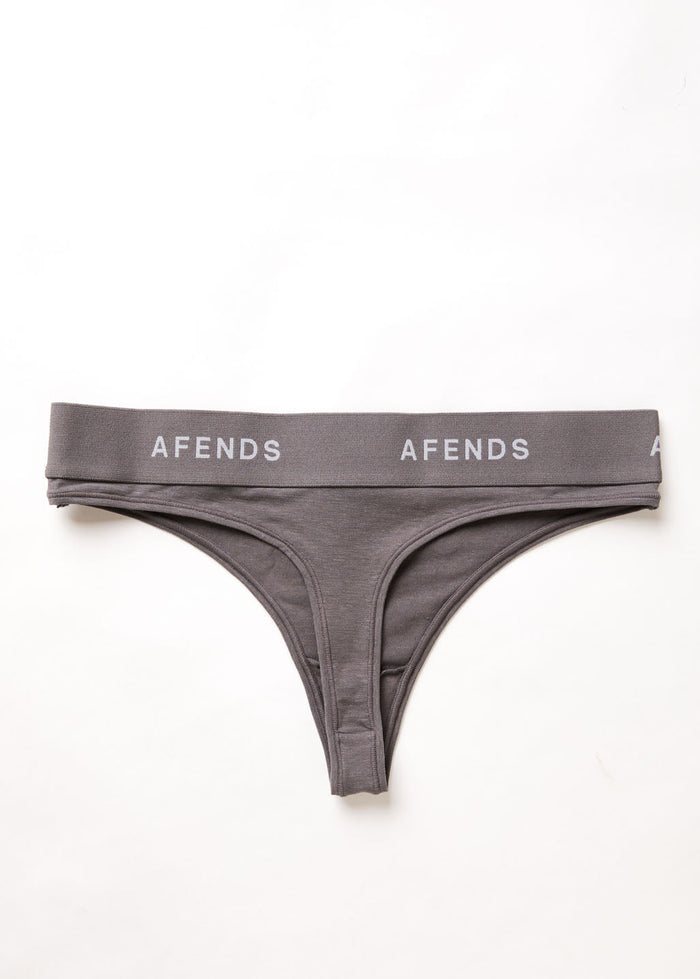 Afends Womens Molly - Hemp G-String Briefs 3 Pack - Steel - Streetwear - Sustainable Fashion