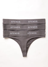 Afends Womens Molly - Hemp G-String Briefs 3 Pack - Steel - Afends womens molly   hemp g string briefs 3 pack   steel   streetwear   sustainable fashion