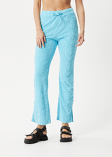 Afends Womens Moon - Hemp Terry Pants - Blue Daisy - Afends womens moon   hemp terry pants   blue daisy   streetwear   sustainable fashion