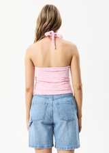 Afends Womens Rhye - Recycled Terry Halter Top - Powder Pink - Afends womens rhye   recycled terry halter top   powder pink   streetwear   sustainable fashion