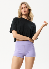 Afends Womens Alice - Hemp Ribbed Booty Shorts - Plum - Afends womens alice   hemp ribbed booty shorts   plum   streetwear   sustainable fashion