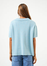 Afends Womens Samia - Recycled Knit Shirt - Sky Blue - Afends womens samia   recycled knit shirt   sky blue   streetwear   sustainable fashion