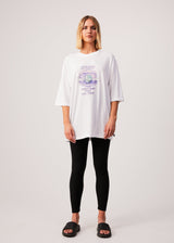 Afends Womens Shell - Hemp Oversized Graphic T-Shirt - White - Afends womens shell   hemp oversized graphic t shirt   white   streetwear   sustainable fashion