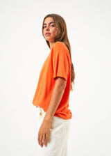 Afends Womens Slay - Hemp Oversized T-Shirt - Orange - Afends womens slay   hemp oversized t shirt   orange   streetwear   sustainable fashion